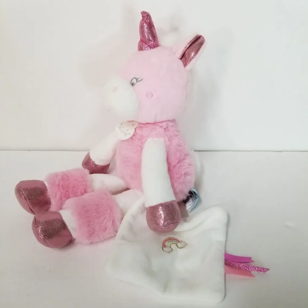 Baby Nat Unicorn‎ Pink Stuffed Plush with Spakley Accents & Security Blanket